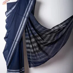 lakshmi boutique Solid/Plain, Striped, Woven Bollywood Cotton Silk Saree image 2