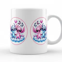 Cute Stitch & Angel 'Best Friends' - Perfect Bhai Dooj Gift! Ceramic Coffee Mug-image-2