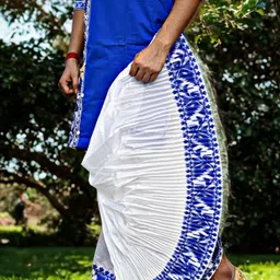 GOURI COLLECTIONS Jamdani Readymade Dhoti Pants (4Cb1) For Men – Mayur Puccha Design Embellished Men Dhoti image 4