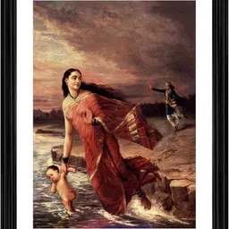 absecom Ganga and Shantanu 1890 Painting With Wood Photo Frame 14 inch frame-picture-40