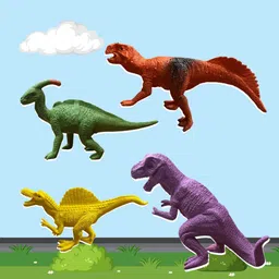chutti toys Dinosaur Toys for Kids - 4 Medium Size Dinosaur Prehistoric animal figures-picture-30
