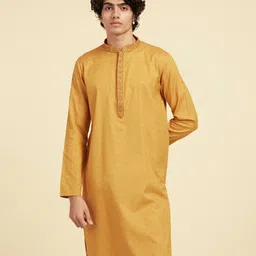 diwas by manyavar Men Solid Viscose Rayon Straight Kurta-picture-23
