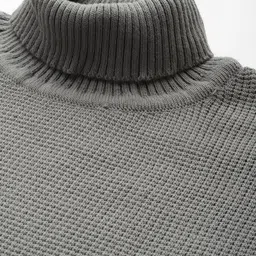 roadster Men Self Design Turtle Neck Grey Sweater image 3