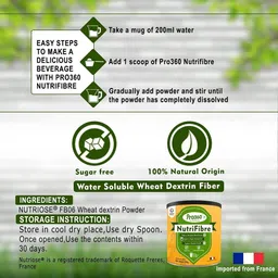 pro360 NutriFibre Water Soluble Dietary Nutrition for Diabetic Weight & Digestive Health Nutrition Drink image 5