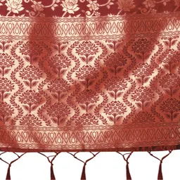 shinya enrerprise Jacquard Woven Maroon Women Dupatta image 2