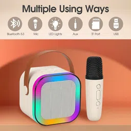 Clairbell Bluetooth Speaker with Wireless Karaoke Mic, 6Hrs Playtime and RGB Lights I338 10 W Bluetooth Speaker image 3