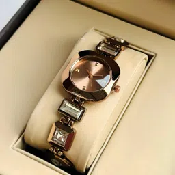 americanviber Square Diamond Fully Brown Finish Attractive And Stylish For All Occasions Analog Watch- For Girls AV0032 image 2