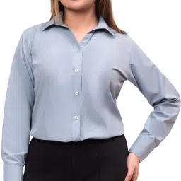 esta Women Regular Fit Solid Curved Collar Formal Shirt-picture-21