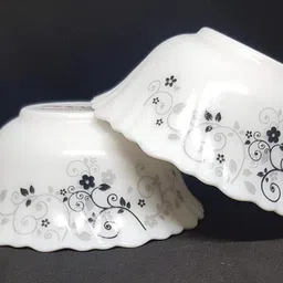 crocera Opalware Vegetable Bowl Mysterio Black, (200ml), Microwave Safe image 2