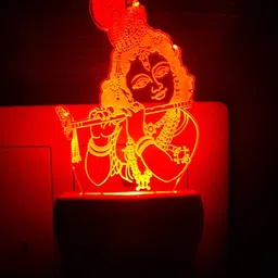 ajanta Krishna Bhagwan With Bansari(Code:2070) 3D Night Lamp image 4