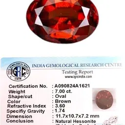 igl Natural Ceylon Srilankan Hessonite Gemstone Regular Oval Crystal Stone-picture-37