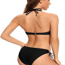 trixshla Bikini Sets Woven Women Bikini Black Swimsuit image 3