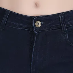 3butterflies Women Skinny Mid Rise Dark Blue Jeans image 4