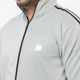 HANABY Men's Polyester Zipper Mock Collar Windcheater Solid Men Wind Cheater image 5