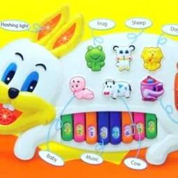 nowbloom Plastic Musical Rabbit Piano Toy with Flashing Light and Music for Kids image 3