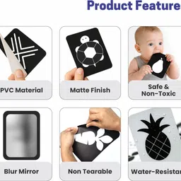 chanak Baby Vision Flash Cards – Non-Tearable Black & White High Contrast Book image 4