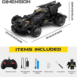 goodshub Remote Control Batman Car with Mist & Lights | Batmobile RC Toy for Kids (Black) image 2