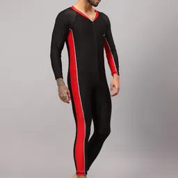 VECTOR X Men Solid V-Neck Swim Legsuit image 3