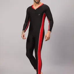 VECTOR X Men Solid V-Neck Swim Legsuit image 4