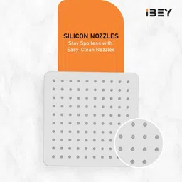 ibey 6 Inch Square Overhead Rain Shower Head | High-Pressure Water Flow for Bathroom Fixed Mount image 3