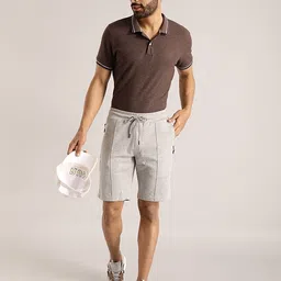 indian terrain Solid Men Grey Casual Shorts image 5