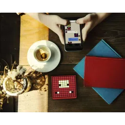 Divoom TimeBox Mini with Built-in Mic for Voice Memo Smart Speaker (Smart Alarm, Red) image 4