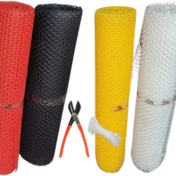 singhal White Tree Guard Net 4ft x 10ft with 1 Cutter & 50 PVC Tags Plastic Fence Post Garden Tool Kit image 3