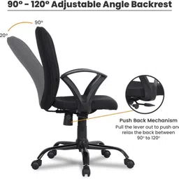 mg traders MG MODERN FULLY ADJUSTABLE CUSHION COMFORT FOR OFFICE/STUDY CHAIR Cotton Office Adjustable Arm Chair image 4