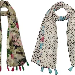 mss fashion Printed Chiffon Women Multicolor Scarf, Stole, Fancy Scarf-picture-38
