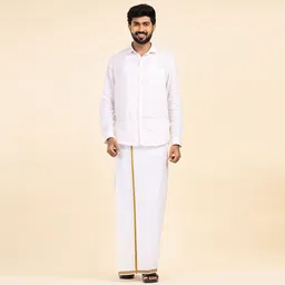 GREEN TEE men solid dhoti Solid Men Dhoti image 4