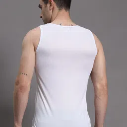 inktees Pack of 4 Men's Round Neck Sleeveless Polyester Vest(Pack of 4) Men Vest image 3