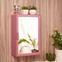 zahab Bathroom Storage Cabinet With Mirror Basin Cabinet 10 x 12 inch Magenta Plastic Wall Shelf image 5