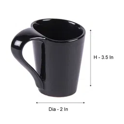 vareesha Classic 150ml Black Ceramic (Set of 6) Tea Cups image 4