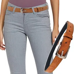 aakriti Women Casual, Formal, Party Black, Tan Artificial Leather Belt image 3