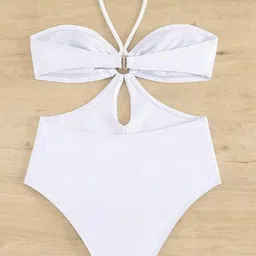 trixshla Weather Self Design Women Bikini White Swimsuit image 3
