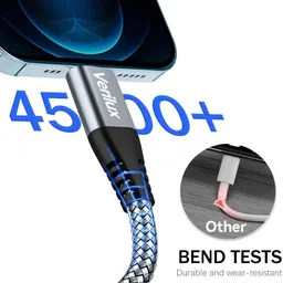 Verilux USB Type C Cable 3 m Type C PD 60W Fast Charge Cable 10 FT Long Braided image 4