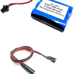invento 1Pcs 3.6V 700mAh Ni-mh Rechargeable 1.2V x 3 AA Cell Battery Pack with 5.5mm DC Male Jack Plug wire 500mm Long Automotive Electronic Hobby Kit image 1