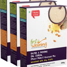 Bajra & Moong dal Cereal, Pack of 3, enriched with dry fruits, Khichadi mix, 300g each Cereal-image-13