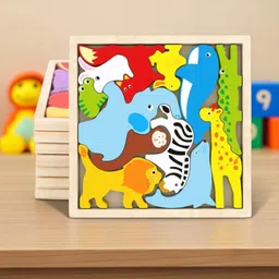 vhd Multicolor Wooden Animal Puzzle – Fun & Educational Toy for Kids W157-picture-15
