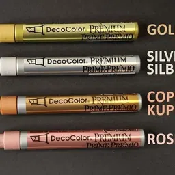 brille bee DecoColor Premium Metallic Paint Marker, Gold Superfine Nib Sketch Pens image 4