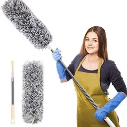 vkk traders Home and Office, Fan Cleaner Duster, Ceiling Cleaning Brush Dust Mop (Grey) Microfibre Wet and Dry Brush image 2