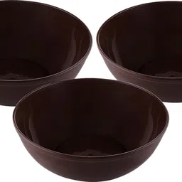 kuber industries Plastic Pasta Bowl Plastic Dishwasher Safe Bowls|Bowls for kitchen|500 ML|Pack of 3|Brown-picture-11