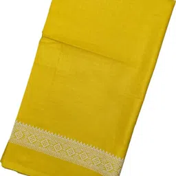 tvora clothing Solid Pure Cotton Men Yellow Scarf, Stole image 3