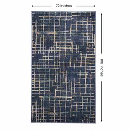 sapana carpet-mats Navy Blue Abstract Polyester 6 x 9 Feet Machine Made Carpet image 2