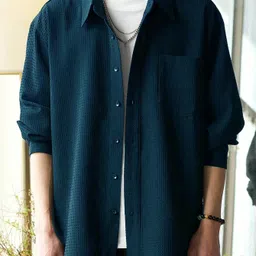 leriya fashion Men Regular Fit Self Design Spread Collar Casual Shirt-picture-19