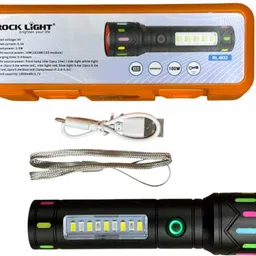 kay-joy RL-M33 100W Rechargeable LED Metal Torch with Zoom Head & Blinker Light Torch image 3