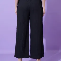 moda rapido Women Regular Fit Black Polyester Trousers image 2