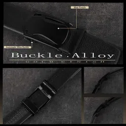 hushahide Men Casual, Formal Black Artificial Leather Belt image 4