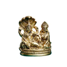 Mini Vishnu And Laxmi Brass Religious Idol by The Advitya image 3