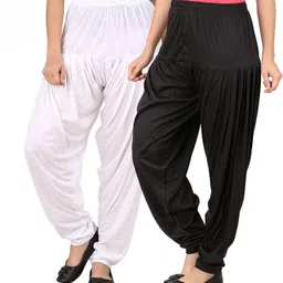 Cotton Blend Solid Women ["White","Black"] Salwar-image-17